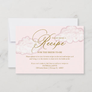 Modern Cloud Bridal Shower Recipe Request Invitation