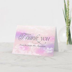 Modern Cloud Custom Photo Bridal Shower Thank You Card