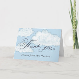 Modern Cloud Custom Photo Bridal Shower Thank You Card