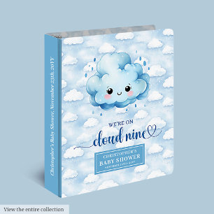Modern Cloud Nine Baby Boy Photo Album Custom Name Binder