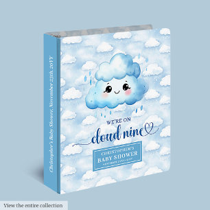 Modern Cloud Nine Baby Shower Binder Personalized 