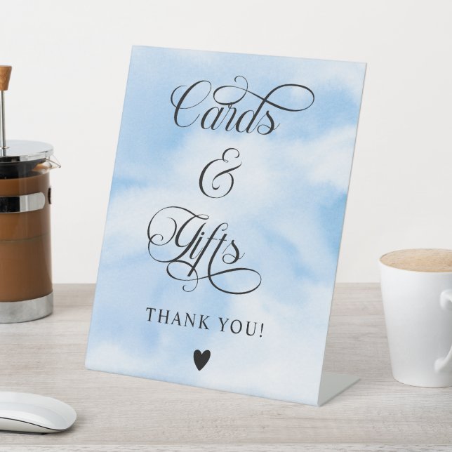 Modern Cloud Nine Bridal Shower Cards & Gifts Sign (In SItu)