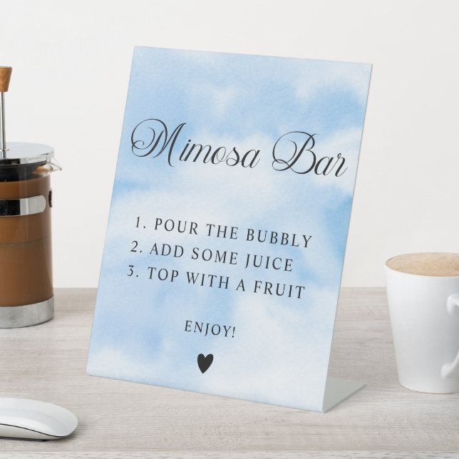 Modern Cloud Nine Bridal Shower Mimosa Bar Sign (In SItu)
