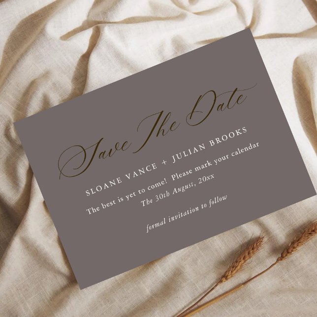 Modern Cloudy Gray Typography Save the Date Card  (Creator Uploaded)