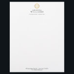 Modern Clover Gold Logo Luxury Boutique  Letterhead<br><div class="desc">s name on this chic letterhead template. Designed for jewellery designers,  crafters,  decorators,  interior designers or any stylish business. © 1201AM CREATIVE</div>