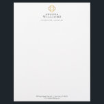Modern Clover Gold Logo Luxury Boutique  Letterhead<br><div class="desc">s name on this chic letterhead template. Designed for jewellery designers,  crafters,  decorators,  interior designers or any stylish business. © 1201AM CREATIVE</div>