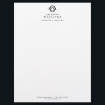 Modern Clover Logo Luxury Boutique Letterhead<br><div class="desc">A modern and abstract clover logo is combined with your name or business name on this chic letterhead template. Designed for jewellery designers,  crafters,  decorators,  interior designers or any stylish business. © 1201AM CREATIVE</div>