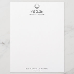 Modern Clover Logo Luxury Boutique Letterhead