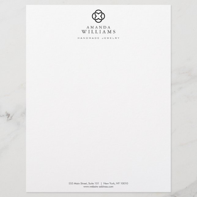Modern Clover Logo Luxury Boutique Letterhead (Front)