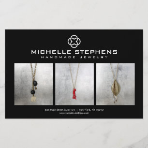 Modern Clover Logo Luxury Boutique Photo Black Flyer