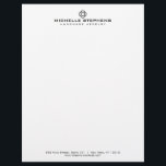 Modern Clover Logo Luxury Boutique White Letterhead<br><div class="desc">An abstract clover motif offers a clean and unique brand image on this custom letterhead. Great for boutiques,  jewellery designers,  fashion-forward businesses,  interior designers,  and more. © 1201AM CREATIVE</div>