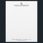 Modern Clover Logo Luxury Boutique White Letterhead<br><div class="desc">An abstract clover motif offers a clean and unique brand image on this custom letterhead. Great for boutiques,  jewellery designers,  fashion-forward businesses,  interior designers,  and more. © 1201AM CREATIVE</div>
