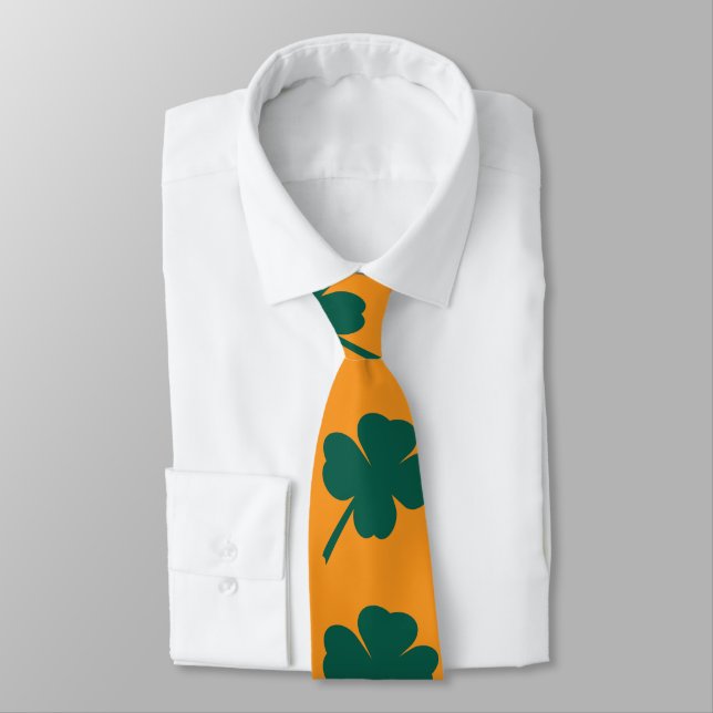 Modern Clover St Patricks Day  Tie (Tied)