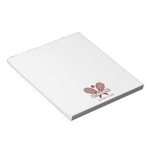 Modern Club Name Tennis Team Burgundy Logo Notepad