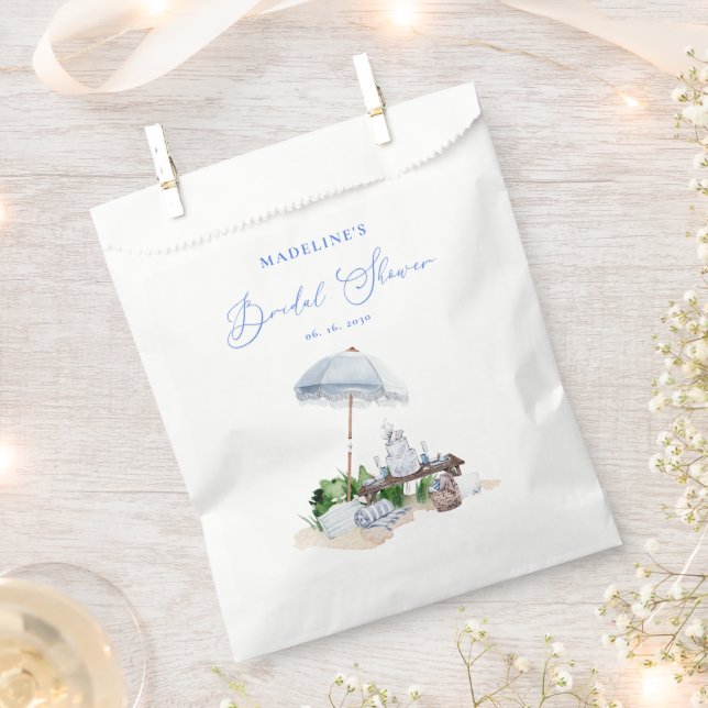 Modern Coastal Beach Picnic Bridal Shower Favour Bag (Clipped)