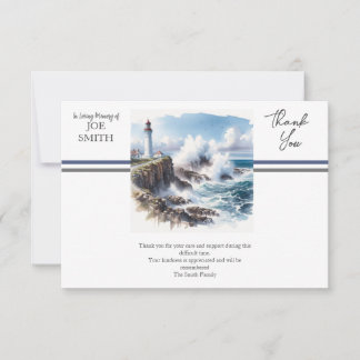 Modern Coastal Funeral Thank You Card