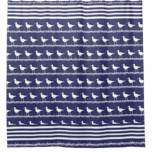 Modern Coastal Nautical Navy Blue Sandpipers