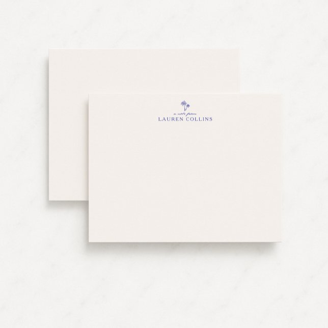 Modern Coastal Palm Tree Stationery Note Card (Creator Uploaded)