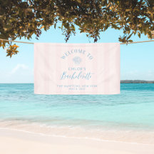 Modern Coastal Pink Bachelorette Party Banner