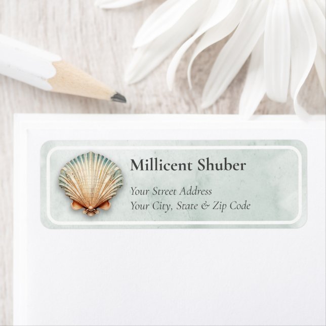 Modern Coastal Seashell Aqua (Insitu)