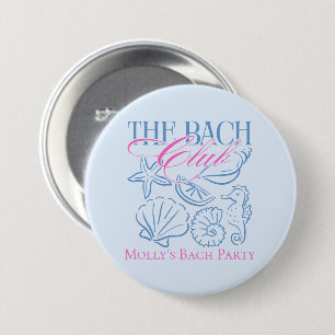 Modern Coastal Seashell Theme Bachelorette Party 3 Inch Round Button
