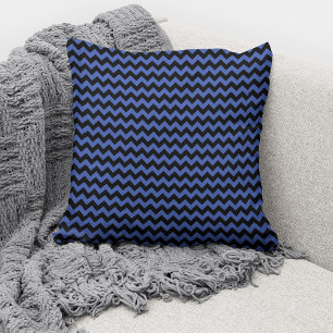 Modern Cobalt Blue Chevron Stripes Pattern Throw Pillow