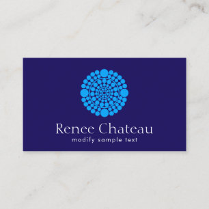 Modern Cobalt Blue  Circle Motif Business Card