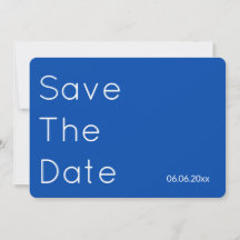 Modern Cobalt Blue Wedding Save the Date -