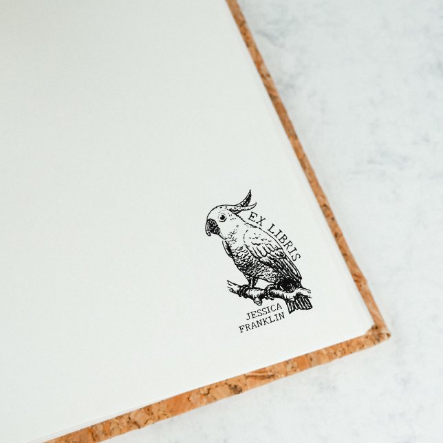 Modern Cockatoo, Library Ex Libris Book  Rubber Stamp (Creator Uploaded)
