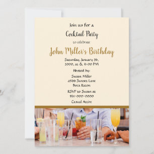Modern  Cocktail Birthday Party Invitation