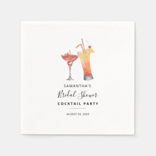 Modern Cocktail Party Bridal Shower Paper Napkin