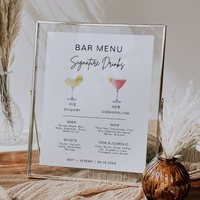 Modern Cocktail Signature Drink Bar Menu Sign (Creator Uploaded)