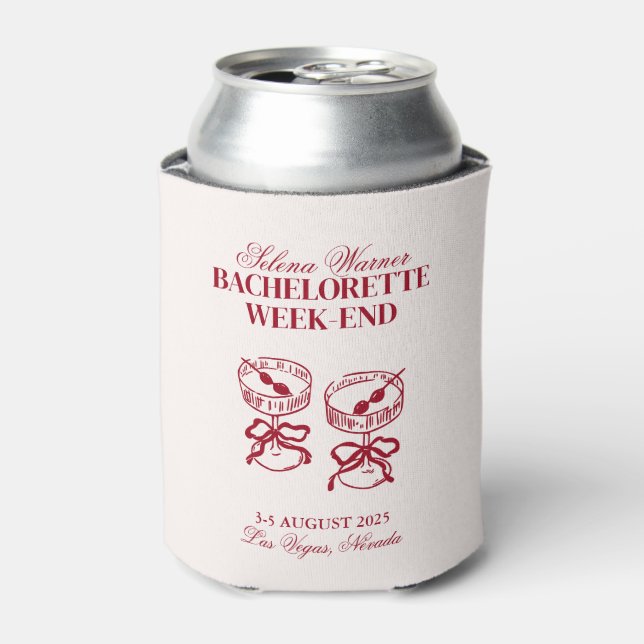 Modern Cocktails Bachelorette Weekend Can Cooler (Can Front)