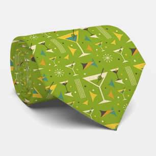 Modern Cocktails   Olive Green Martini Neck Tie