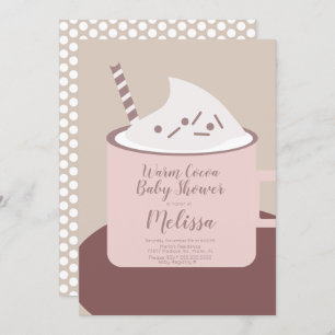 Modern Cocoa Hot Chocolate Mug Baby Shower Invitation
