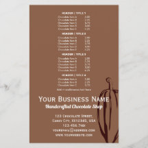 Modern Cocoa Pod Chocolatier Chocolate Shop Menu