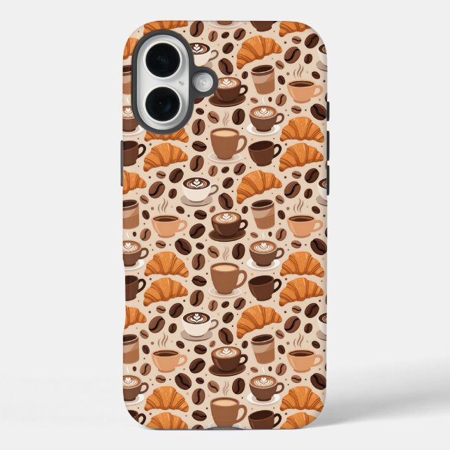 Modern Coffee Aesthetic Pattern Case-Mate iPhone Case (Back)