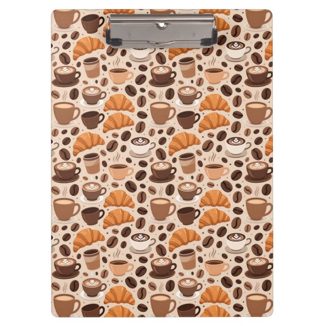 Modern Coffee Aesthetic Pattern Clipboard (Front)