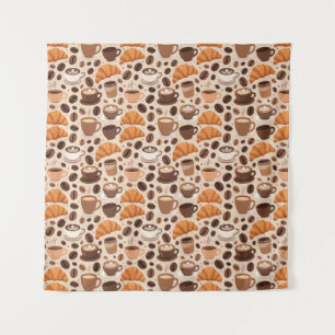 Modern Coffee Aesthetic Pattern Tapestry