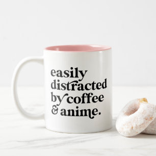 Modern Coffee & Anime Lover Personalized Two-Tone Coffee Mug