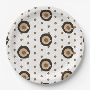 Modern Coffee Bar Beans Bridal Shower Paper Plate