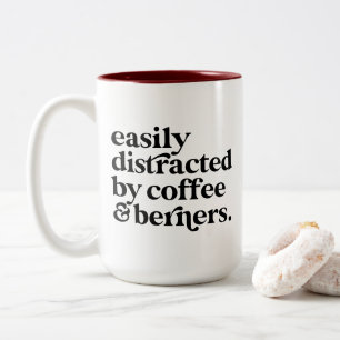Modern Coffee & Berners Dog Lover Custom Two-Tone Coffee Mug