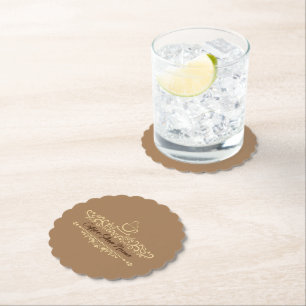 Modern coffee cafe Bakery welcome custom Logo name Paper Coaster