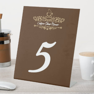 Modern Coffee cafe shop welcome Personalize name Pedestal Sign