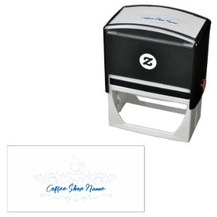 Modern Coffee cafe shop welcome Personalize name Self-inking Stamp