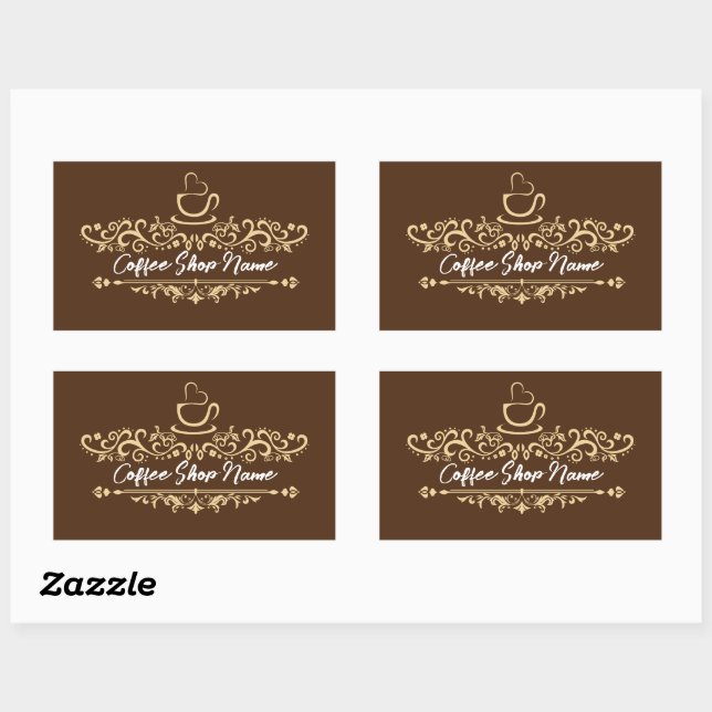 Modern Coffee cafe shop welcome Personalize name Sticker (Sheet)