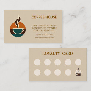 Modern coffee chalkboard folded loyalty stamp card