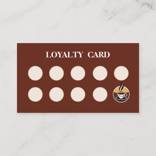 Modern coffee chalkboard folded loyalty stamp card (Back)