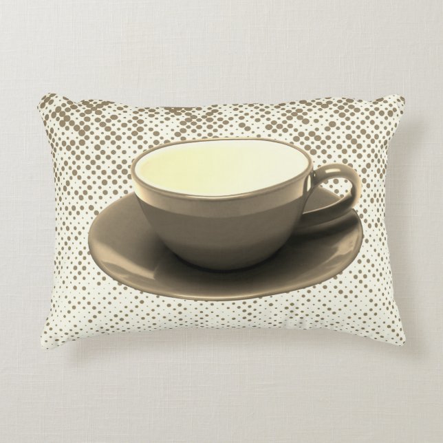 Modern Coffee Cup Accent Pillow (Front)