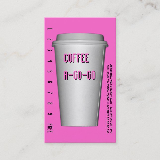 Modern Coffee Cup Beverage Loyalty Card (Front)